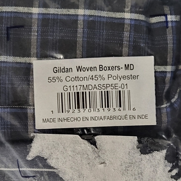 Gildan Men's NIP 5 Pack Black Striped Assorted Woven Boxers Size Medium 32"-34" - Picture 5 of 10